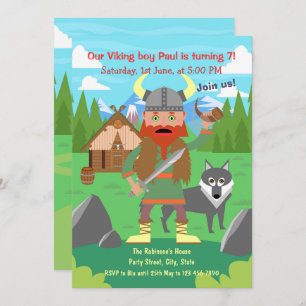 Invitation Appel à tous les enfants viking pour une fête d'an