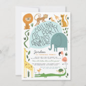 Invitation Appel à tous les fêtards | Anniversaire Safari Mod (Devant)