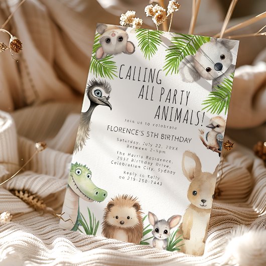 Invitation Appel à tous les fêtards | Fête d'anniversaire aus