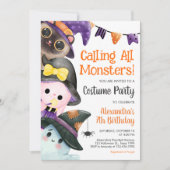 Invitation Appel à tous les monstres Costume d'Halloween Anni (Devant)