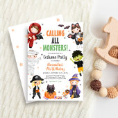 Invitation Appel à tous les monstres costume Halloween Annive