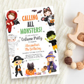 Invitation Appel à tous les monstres costume Halloween Annive