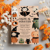 Invitation Appel à tous les monstres Éffrayant mignon fête d'