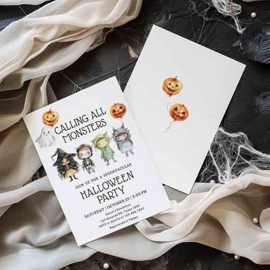 Invitation Appel à tous les monstres fête d'Halloween