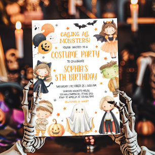 Invitation Appel à tous les monstres Halloween Anniversaire