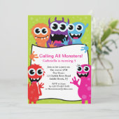 Invitation Appel à tous les monstres Unisex Anniversaire de e (Debout devant)