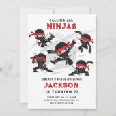 Invitation Appel à tous les Ninjas Martial Arts Boy Anniversa (Devant)