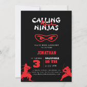 Invitation Appel à tous les Ninjas Silhouette Anniversaire (Devant)