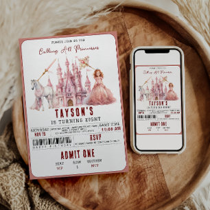 Invitation Appel à toutes les princes Château Magique 8e anni