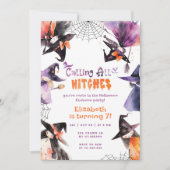 Invitation Appel à toutes les sorcières Halloween Costume fêt (Devant)