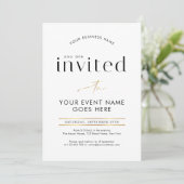 Invitation Appel de calligraphie à effet doré Soirée de gala (Debout devant)