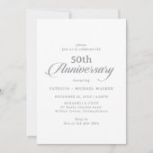 Invitation Appel de calligraphie chic classique 50e anniversa (Devant)