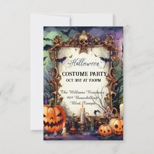 Invitation Appel de carnaval Costume : Halloween sur mesure I (Devant)