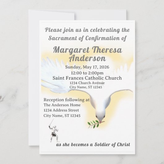 Invitation Appel de confirmation catholique (Devant)