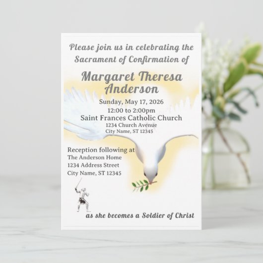 Invitation Appel de confirmation catholique (Debout devant)