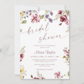 Invitation Appel de Fleurs Sauvages Calligraphie Mauve Enterr (Devant)