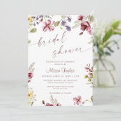 Invitation Appel de Fleurs Sauvages Calligraphie Mauve Enterr (Debout devant)