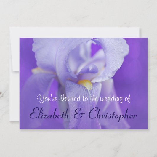 Invitation Appel de mariage à thème Iris violet (Devant)