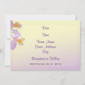 Invitation Appel de mariage à thème Iris violet (Dos)