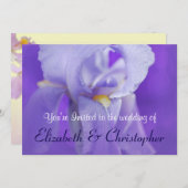 Invitation Appel de mariage à thème Iris violet (Devant / Derrière)