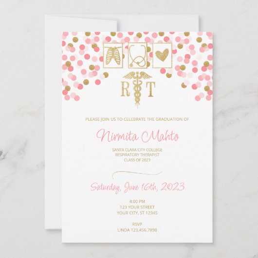 Invitation Appel de remise de diplômes de thérapeute respirat (Devant)