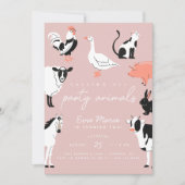 Invitation Appel de tous les animaux de fête | Animaux de fer (Devant)
