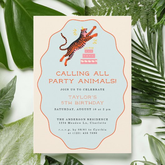 Invitation Appel de tous les animaux de fête Anniversaire de 