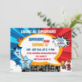 Invitation Appel de tous les Anniversaires de enfants de supe (Debout devant)