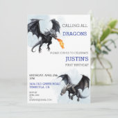 Invitation Appel de tous les dragons Anniversaire (Debout devant)