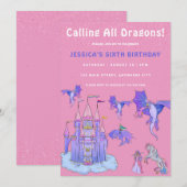 Invitation Appel de tous les dragons Anniversaire de enfant P (Devant / Derrière)