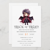 Invitation Appel de Vampire : Trick ou Treat Halloween Party (Devant / Derrière)