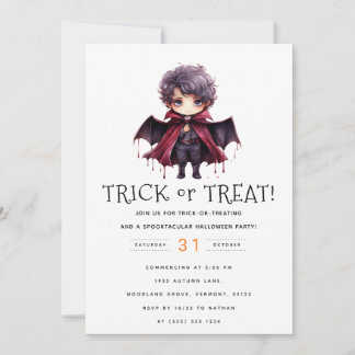Invitation Appel de Vampire : Trick ou Treat Halloween Party