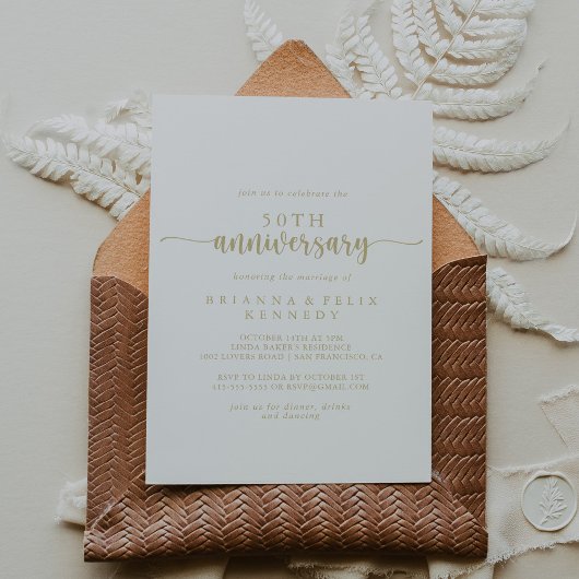 Invitation Appel doré 50e anniversaire de mariage 