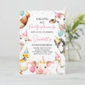 Invitation Appel modifiable à toutes les bêtes de fête Fille  (Debout devant)