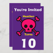 Invitation Appel personnalisé Crâne - Anniversaire-ajouter no (Devant / Derrière)