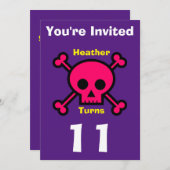 Invitation Appel personnalisé Crâne - Anniversaire-ajouter no (Devant / Derrière)