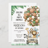 Invitation Appel personnalisé Le thème du ballon blanc vert (Devant / Derrière)