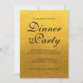 Invitation Appel Simple Chic Calligraphie Or Soirée (Devant)
