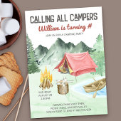 Invitation Appel Tous Campers Boys Anniversaire Camping Party