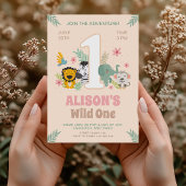 Invitation Appelant tous les animaux de fête, Jungle 1er Anni