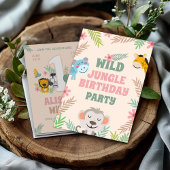 Invitation Appelant tous les animaux de fête, Jungle 1er Anni