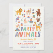 Invitation Appeler tous les animaux de fête Anniversaire (Devant)