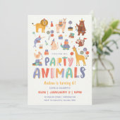 Invitation Appeler tous les animaux de fête Anniversaire (Debout devant)