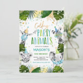 Invitation Appeler tous les animaux de fête Anniversaire Safa (Debout devant)