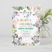 Invitation Appeler tous les animaux de fête Jungle Safari Ann (Debout devant)