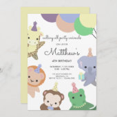 Invitation Appeler tous les animaux de fête moderne Anniversa (Devant / Derrière)
