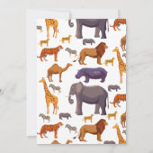 Invitation Appeler tous les animaux de fête Safari Zoo Annive (Dos)
