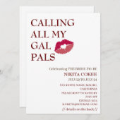 Invitation APPELER TOUS MES PALS GAL Drôle Bachelorette Week- (Devant / Derrière)