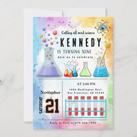 Invitation APPELER TOUTES LES SCIENCES MAD Fête Anniversaire  (Devant)