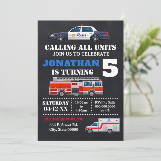 Invitation Appeler Toutes Les Unités N'Importe Quel Âge Anniv (Debout devant)